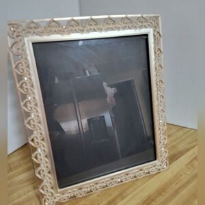 Filigree And Diamond Look 8x10 Photo Frame Excellent Cond Gorgeous Sparkly Vtg